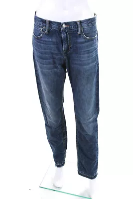 Vince Women's Mid Rise Frayed Hem Medium Wash Straight Leg Jeans Blue Size 29 • $52.45