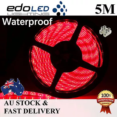 12V Red Waterproof Flexible LED Strip Lights 5M 300 LED 2835 SMD Light Car Boat • $10.45