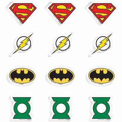 $2.99 • Buy Justice League Birthday Party Favours Prizes Pack Of 12 Mini Erasers Rubbers