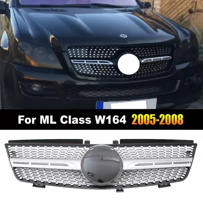 Chrome Diamond Style Grille For 2005-08 Mercedes Benz ML-Class W164 ML350 ML500 • $64.98