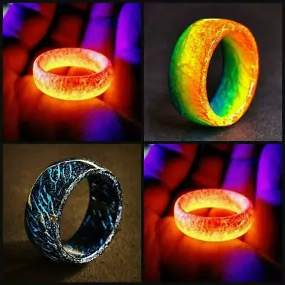 Luminous Glow Ring Glowing In The Dark Jewelry Rings For Women Men Glo Black • $6.99