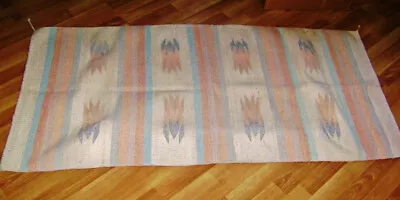 $40 • Buy Wool Rug / Blanket Southwest Themed 60 X 28 Zapotec? Area Saddle