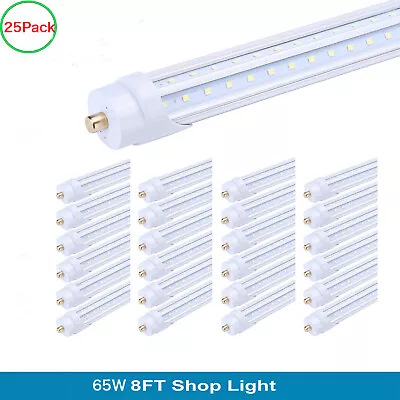 25 Pack 8FT Led Tube Light 65W 8 Foot Led Shop Light FA8 T12 T8 Single Pin 8'  • $301.74