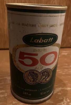 LABATT BIERE 50 ALE 12 OZ STRAIGHT EDGE STEEL BEER CAN Canada. AD • $6