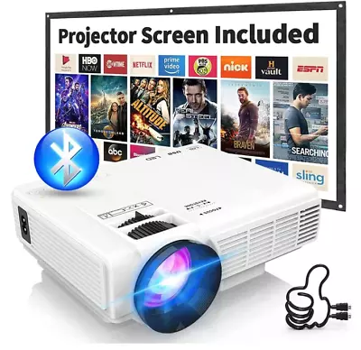 HI-04 Full HD LED Mini Projector With 100  Inch Projector Screen - E1823 • $34.95