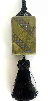 Art Deco French Dance Compact Purse Celluloid Jeweled Tassel Jeunesse De Fleur • $295