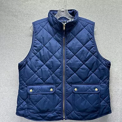 J Crew Factory Puffer Vest Womens Extra Large Navy Quilted Zip Up NWT • $34.99