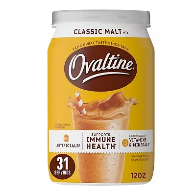 NOVARTIS Ovaltine Classic 6 Pack Malt Milk Flavoring 12oz Powder Jar 5.4 Ib New • $35.28