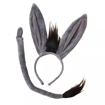 Donkey Ears Alice Band And Tail Set Headband W/Tail Fancy Hen Night Dance Party • £4.49