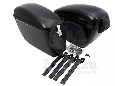 $199 • Buy Mutazu LW Hard Saddlebags Fits Most V Star 650 1100 Road 1600 1700 Warrior