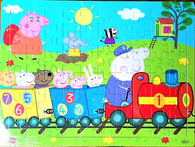 Peppa Pig Train Party Drawing 40 Pcs Wooden Jigsaw Puzzles Best Gifts For Kids • $9.99