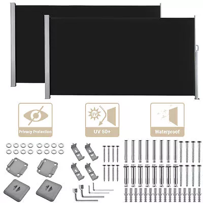 240 X63  Retractable Side Awning Outdoor Patio Wind Screen Privacy Shade Divider • $193.90