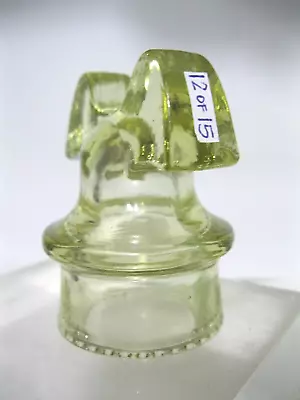 SDP Half Height Size  Light Yellow  MICKEY MOUSE 2 1/2 Inch Tall Glass Insulator • $24.90