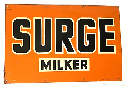 VINTAGE 1958 NEW OLD DEALER STOCK SURGE MILKER SIGN!BAR CLUB DECOR!18 X12 GIFT:) • $149.98