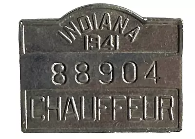 1941 Indiana Chauffeur License 88904  1 H Pin Back Badge • $24.99