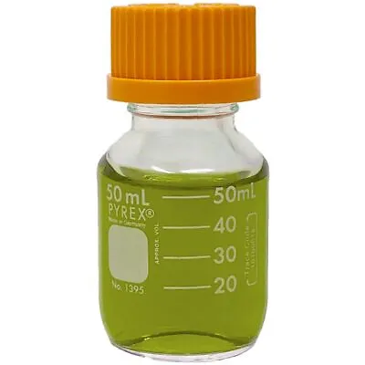 PYREX 1395-50 50ml Round Media Storage Bottle W/ GL32 Screw Cap (Single) • $13.99