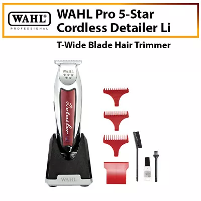 WAHL Pro 5-Star Cordless Detailer Li T-Wide Blade Hair Trimmer Shaver (#8171) • $225