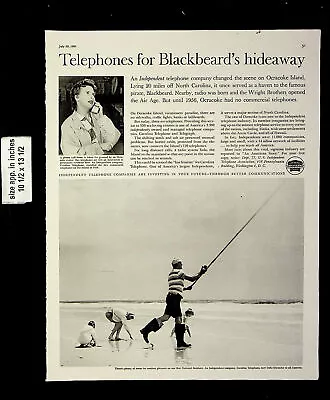 1961 Independent Telephone Company Blackbeard's Hideaway Vintage Print Ad 22517 • $4.98