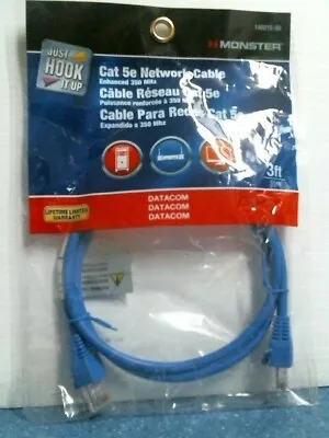 Monster 140272-00 Cat 5e Network Cable 3 Ft. FREE SHIPPING • $8