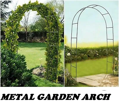 Metal Garden Arch  2.4m Heavy Duty Strong Tubular Rose Climbing Plants Archway • £9.99