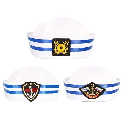 Toddler Sailor Hat Party Headwear Captain Cap Flat Top Hat Child Dress Up Cap • £6.54