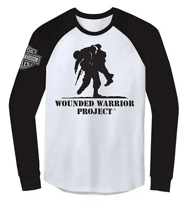 Harley-davidson® Mens Wounded Warrior White/black Colorblock Tee Large • $39.95