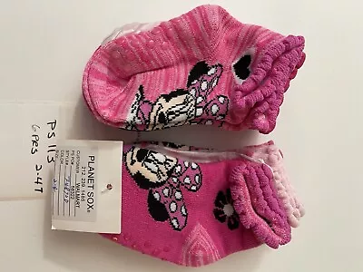 Minnie Mouse 6 Pairs Nonskid Toddler Low-Cut Socks Size 2-4T (PS#113) • $11.99