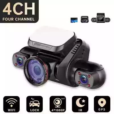 Mini Hidden Car Dash Cam M8S 4CH DVR 360 HD 4*1080P 24H Parking Monitor Recorder • $270.51