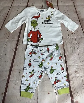 Unisex Baby TU The Grinch Christmas Pyjamas Set Size 0-3 Months New With Tags • £5.99