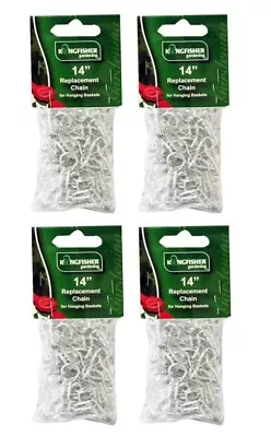 4 X 14  Inch Replacement Garden Hanging Basket Chain 40cm Silver Zinc • £6.99