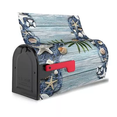 Blue Shell Magnetic Mailbox Cover Wraps Post Letter Box Cover Garden Home Decor • $16.99