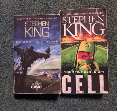 Lot Of 2 Stephen King Paperback Books: Cell & Under The Dome Part One • $8.99