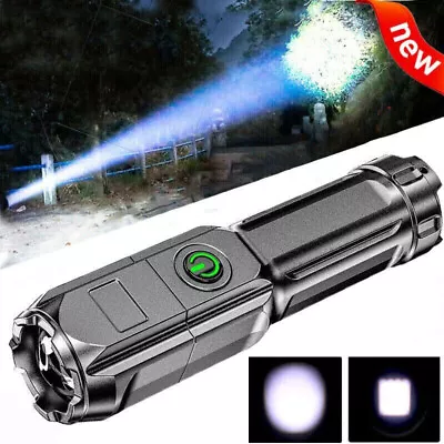 Rechargeable 990000LM LED Flashlight Tactical Police Super Bright Torch Zoomable • $5.99