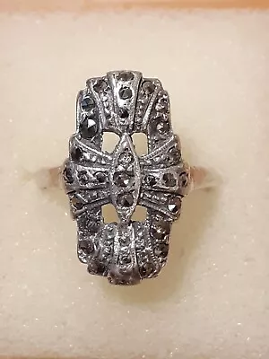 Vintage Ring. Silver With Marcasite Stones. Uk Size N.  Wt. 5 Grams • £12