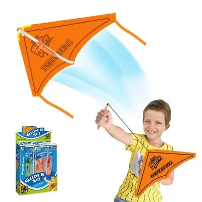 PACK OF 4 Glider Kite Hand Throw Toys For Kids Flying Paragliding With Band • £8.99