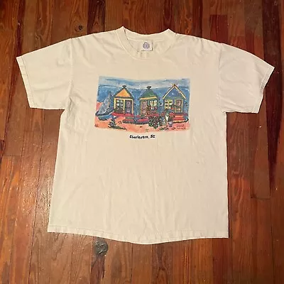 $21.99 • Buy Vintage Gravity Charleston SC Art White USA Made Men's L Large Tee T Shirt