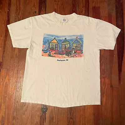 Vintage Gravity Charleston SC Art White USA Made Men's L Large Tee T Shirt • $21.99