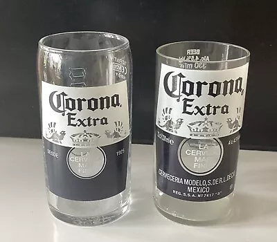 2 X Rare Corona Extra Half Pint Beer Lager Glass’s (inc Man Cave Upcycled) • £6