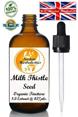 Milk Thistle Seed Extract Organic Tincture- 1:3 @45% Alc. 100ml- UK Herbalist • £15.99