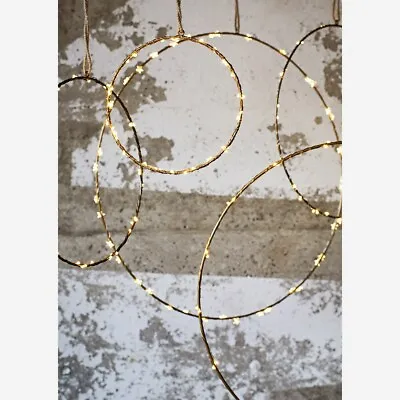 M/L Gold Brass Wire Hanging Ring Florist’s Hoop Circle Frame 50cm • £9