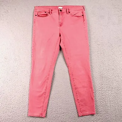 J.Crew Stretch Jeans Women's 31 Coral Pink Stretch Denim Mid Rise Skinny Ankle • $15.40