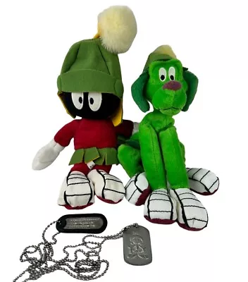 Vtg 90s Looney Tunes Plush Marvin The Martian & K-9 Dog Toy Set And Dog Tags • $29.95