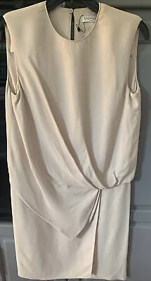 Vionnet Paris Dress Blush Beige Large  Made In Italy Knee Length Shift Dress • $45