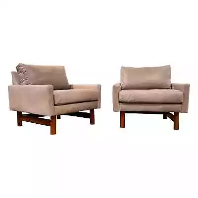Midcentury Leather Club Chairs A Pair • $7250
