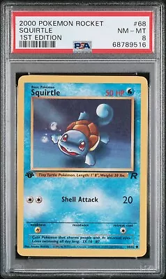 PSA 8 Squirtle 68/82 Team Rocket 1st Edition Pokemon Card • $50