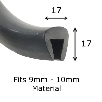 Jumbo 9-10mm Rubber U Shape Channel Edging Trim Seal Priced Per Metre • £4.99