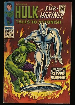 Tales To Astonish #93 FN+ 6.5 Silver Surfer Vs Incredible Hulk! Marvel 1967 • $156