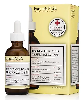 Formula 25 10% Glycolic Acid Resurfacing Face Peel 1.75 Fl Oz • $12.34