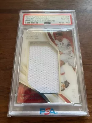 2020 Panini Immaculate Cristiano Ronaldo Match Worn Jersey Patch /99 PSA 8 • $399