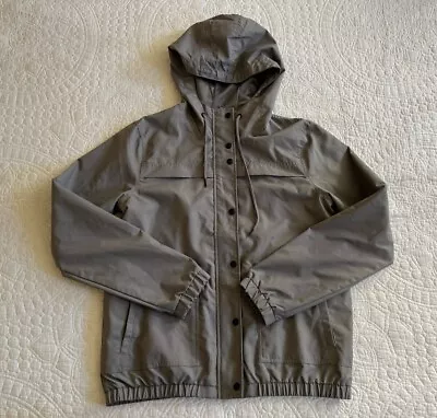 Volcom Jacket Womens Med Gray Rain Coat Windbreaker Mesh Lined Polyester Skater • $35